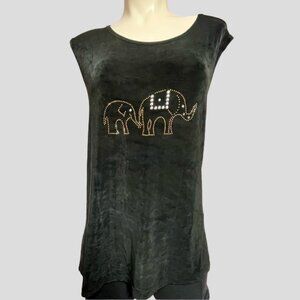Artex Collection Elephant Black Sleeveless Top